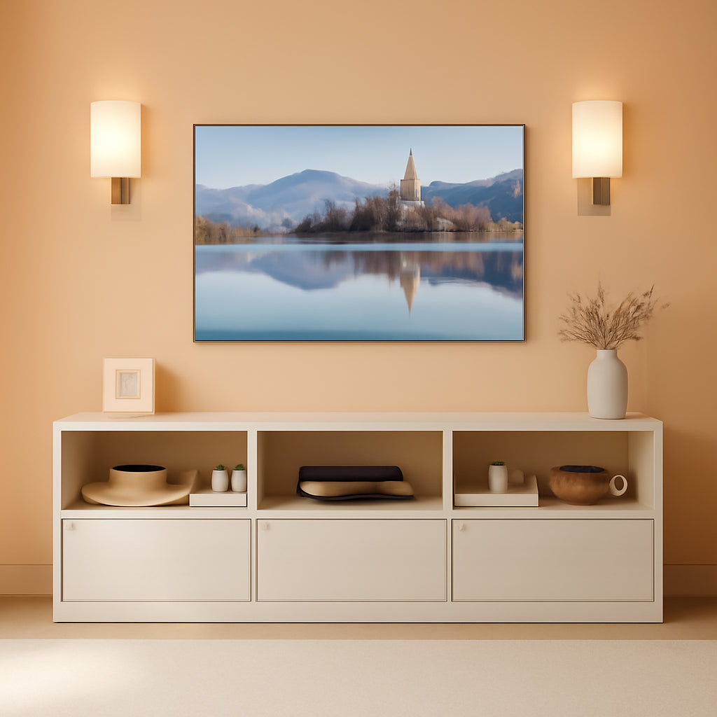 70-In TV Stand Heavy-Duty Mid-Century White Entertainment Center-0