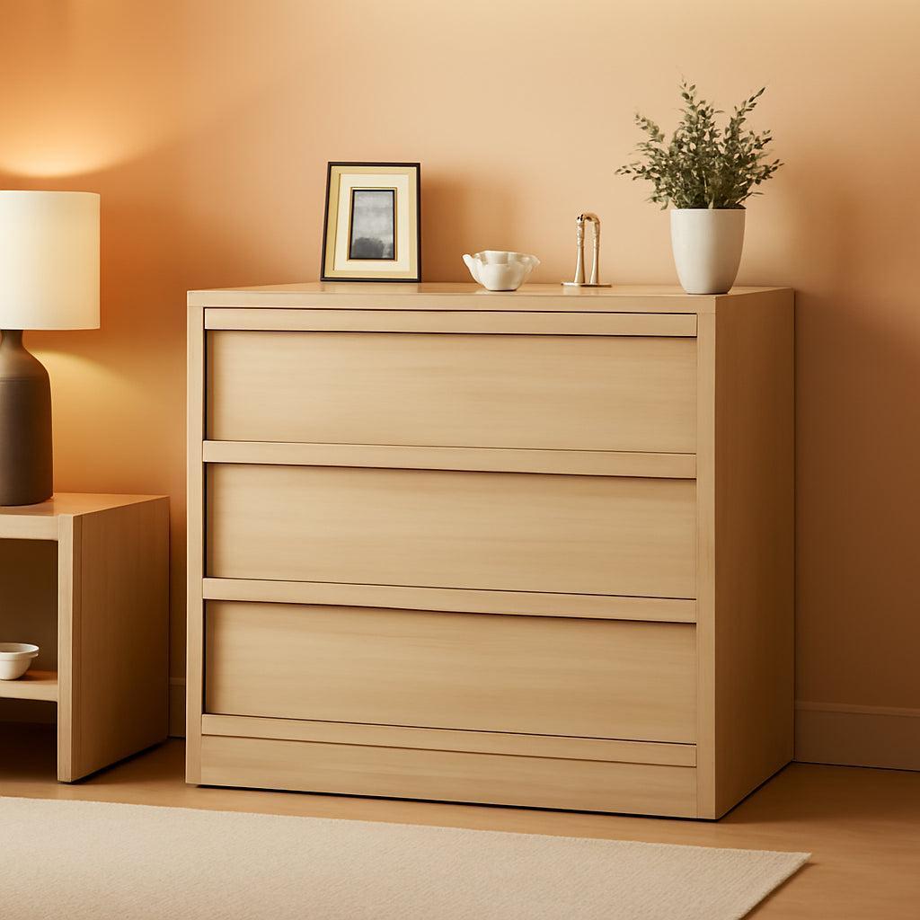 Natural Oak 3-Drawer Dresser With Generous Storage-0