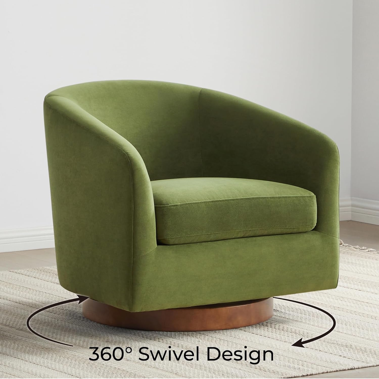 Forest Green Velvet Swivel Upholstered Armchair FSC-4