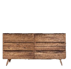 Oak 6-Drawer Wide Dresser