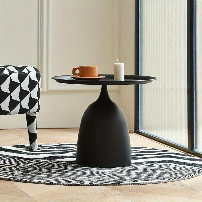 NNETM Contemporary Black Wrought Iron Side Table-1