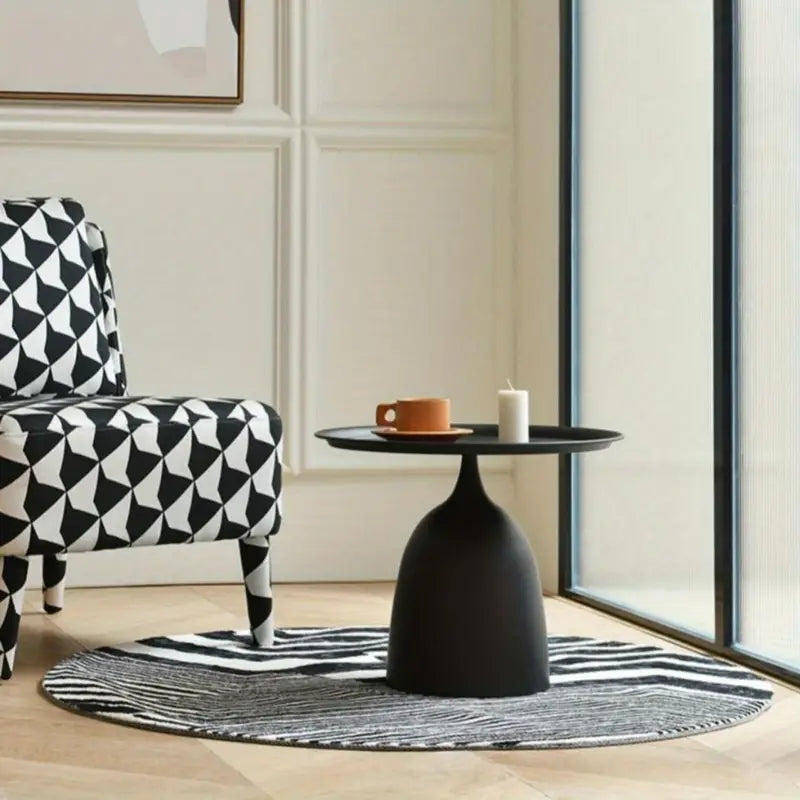 NNETM Contemporary Black Wrought Iron Side Table-3