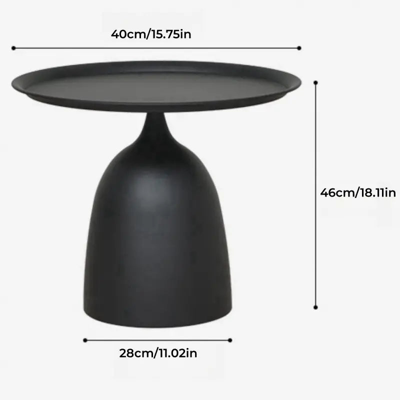 NNETM Contemporary Black Wrought Iron Side Table-4
