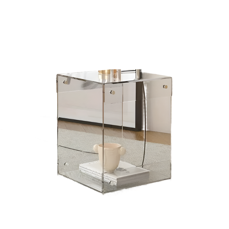 Transparent Acrylic Side Table - Storage Shelf-0
