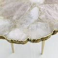 Rose Quartz Agate Organic Edge Side/Coffee Table-0