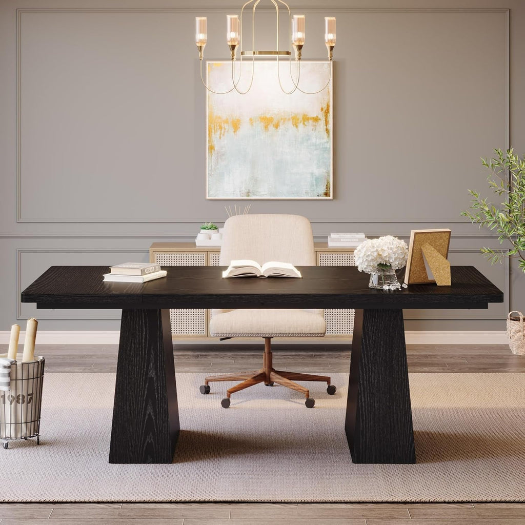 63-Inch Modern Executive Desk Featuring Dual Pedestal-3