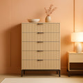 49.2 Inch Tall Five Drawer MatteNaturalFinish Dresser-0