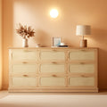 60 Inch SolidOak BohoInspired Dresser With Drawers-0