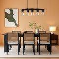 Rattan Dining Chairs Set Of Six Two Tone Black Cream Finish-0