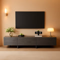 76 Inch Modern TV Stand Grey Entertainment Center With Three Drawers-0