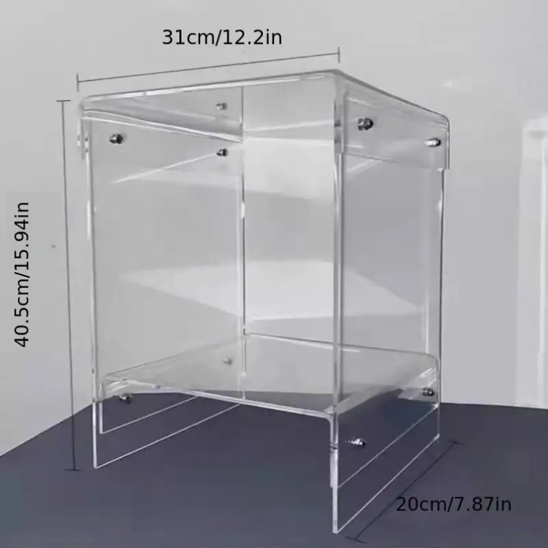 Transparent Acrylic Side Table - Storage Shelf-2