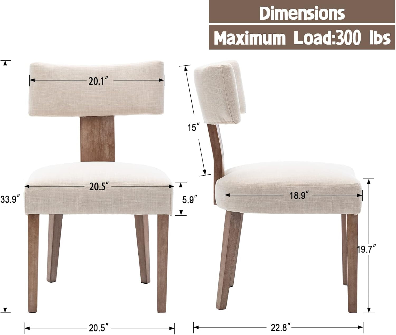 Beige Upholstered Mid Century Dining Chairs Collection-2