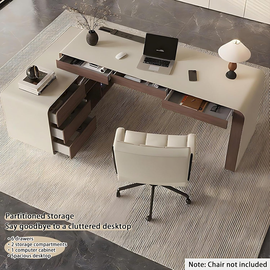 Premium L Shaped Executive Desk 72In Multifunctional-2