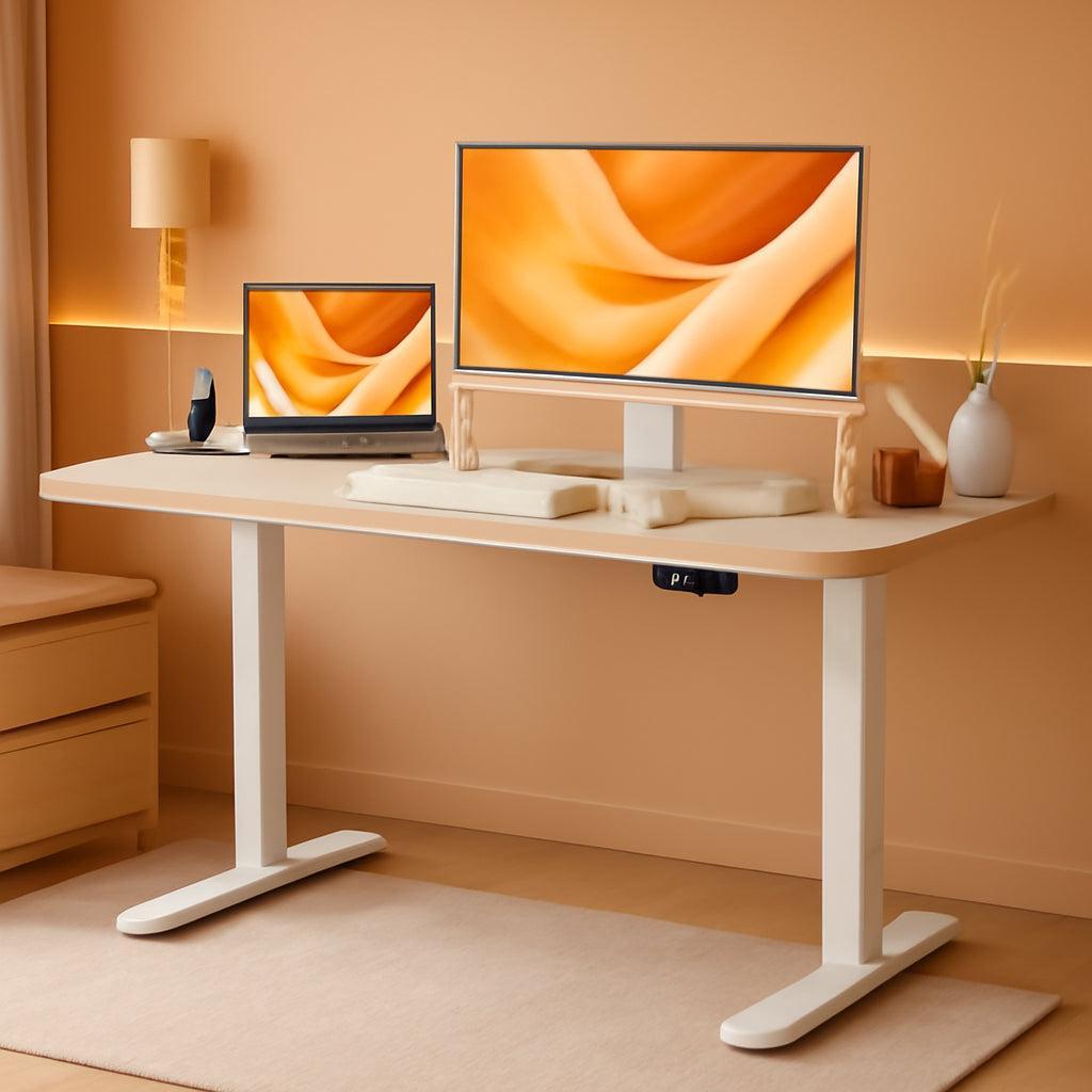 Electric Standing Desk 48X24 Inches White Height Adjustable-0