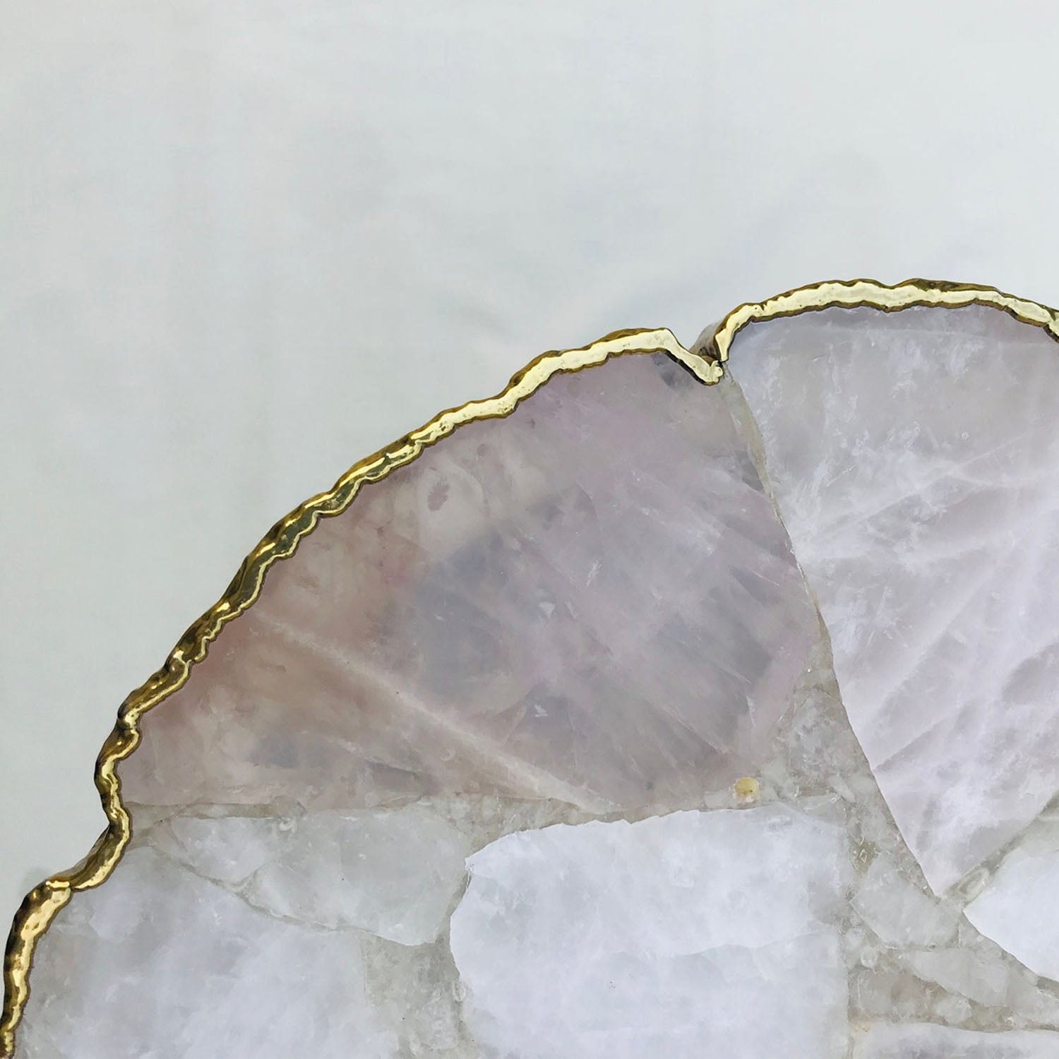 Rose Quartz Agate Organic Edge Side/Coffee Table-4