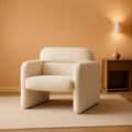 LuxuriousAndComfortable Lambswool Fabric Accent Chair With Arms-0