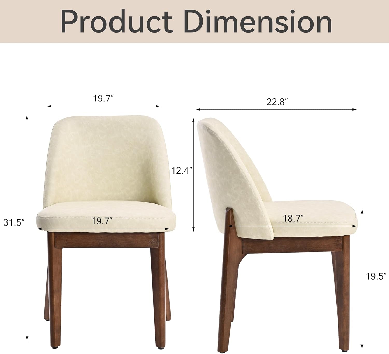 Beige Upholstered Dining Chairs With SolidWood Legs-1
