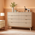 White Alder Fluted Dresser Nine Drawers Fifty Four Inch Wide-0