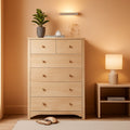 Unfinished Rubber Wood Six Drawer Dresser For DIY Finish-0