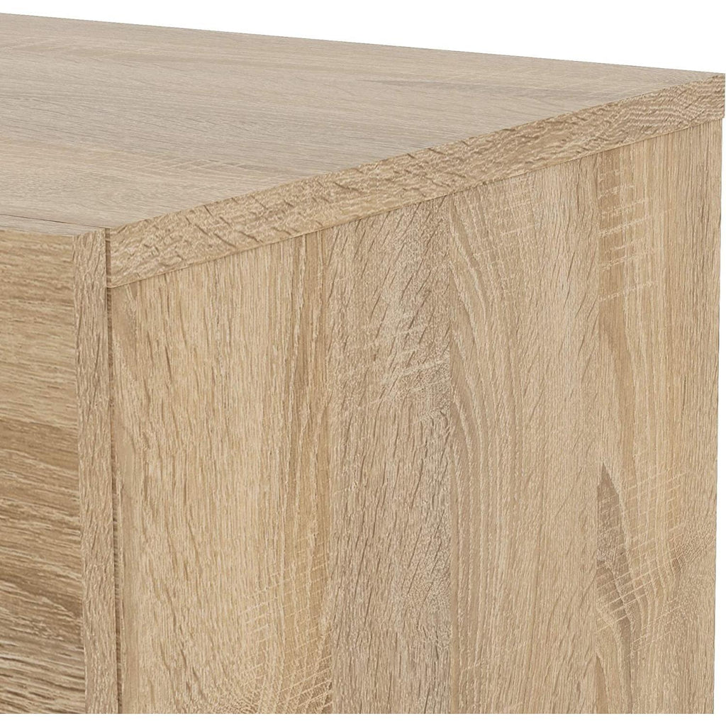 Oak Structure Four Drawer Chest With Silver Bar Handles-3