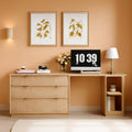 Oak Forty Seven Inch L Shaped Corner Desk With Drawers-0