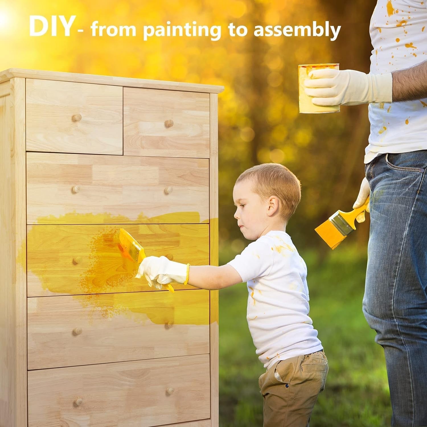 Unfinished Rubber Wood Six Drawer Dresser For DIY Finish-3