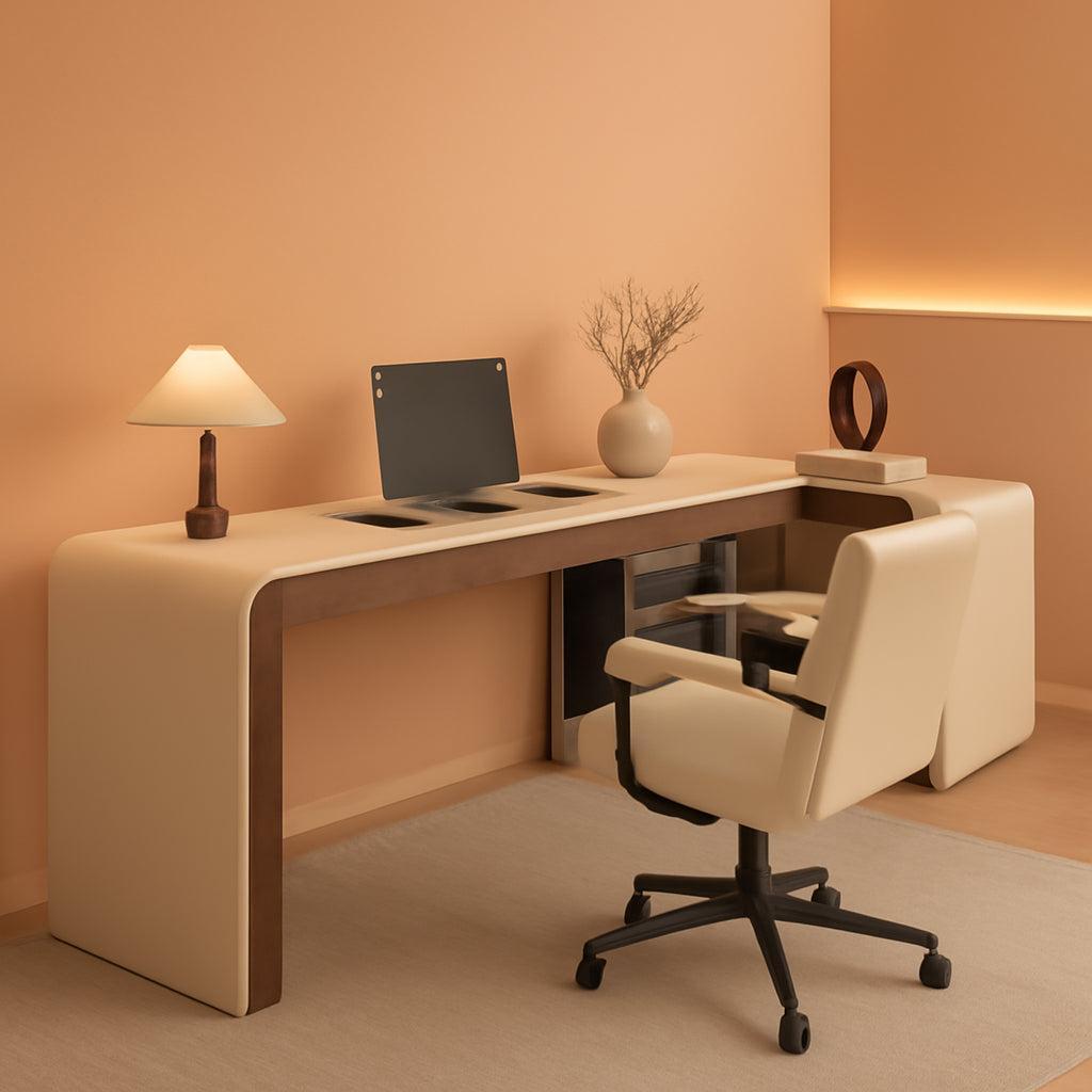 Premium L Shaped Executive Desk 72In Multifunctional-0