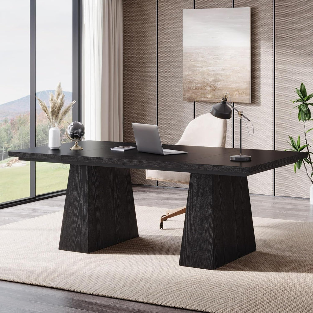 63-Inch Modern Executive Desk Featuring Dual Pedestal-0