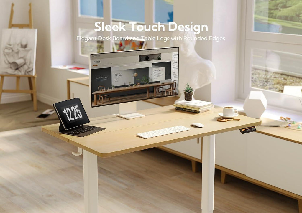 Electric Standing Desk 48X24 Inches White Height Adjustable-4
