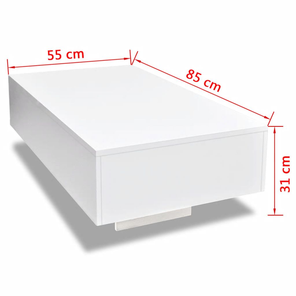 NNEVL Coffee Table High Gloss White-4