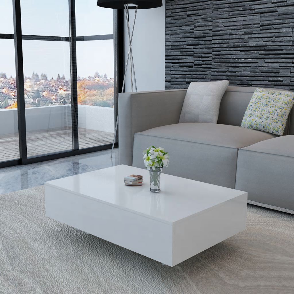 NNEVL Coffee Table High Gloss White-0