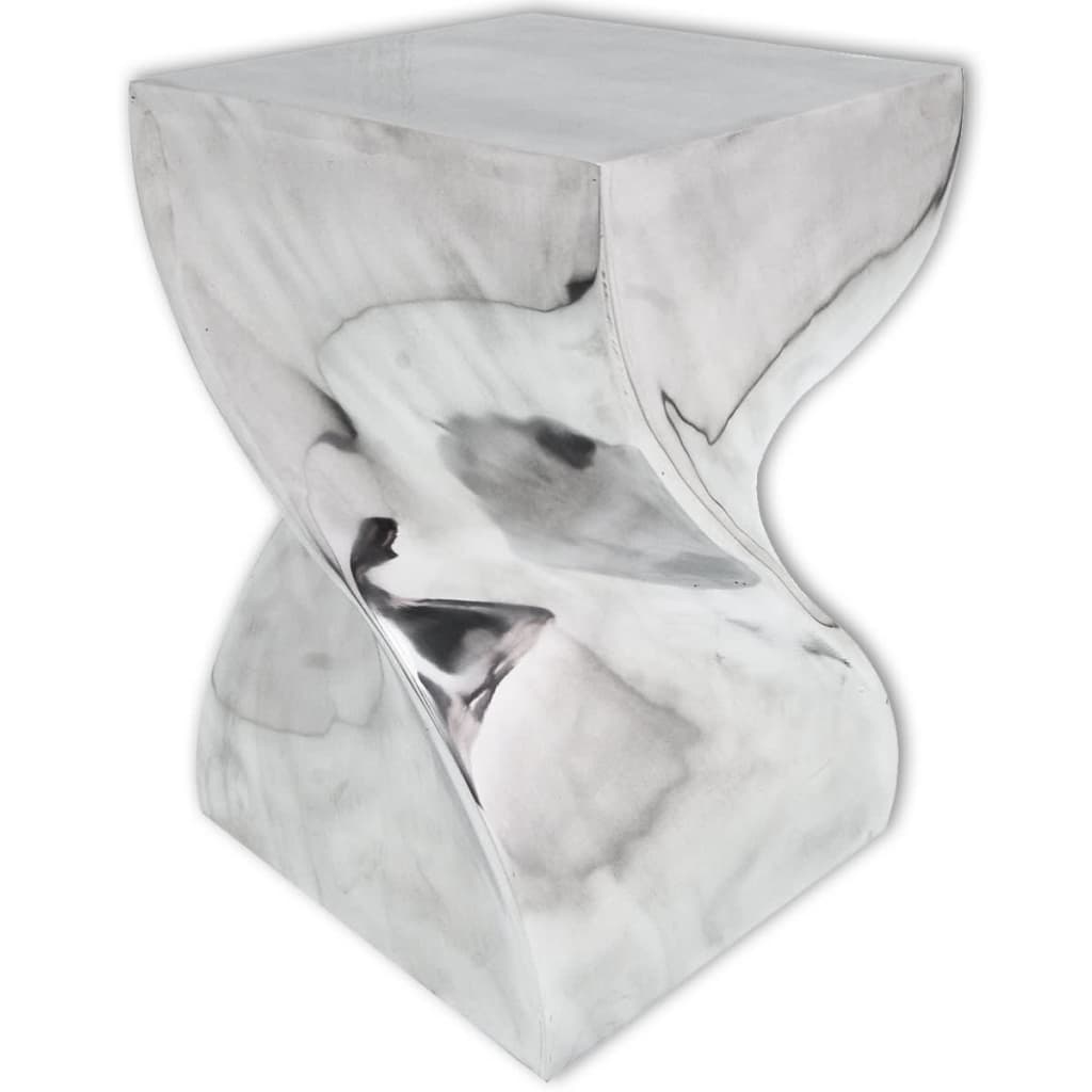 NNEVL Stool/Side Table Twisted Shape Aluminium Silver-2