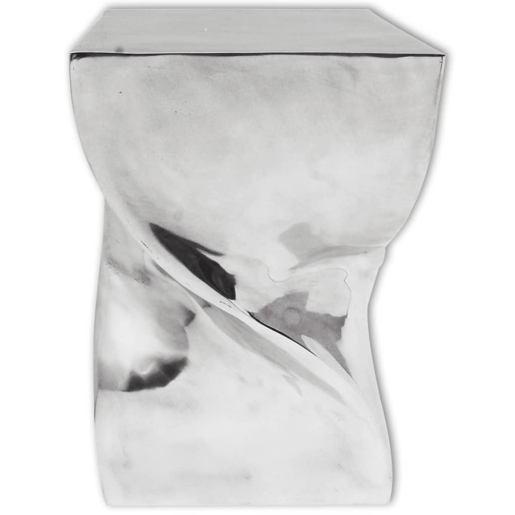NNEVL Stool/Side Table Twisted Shape Aluminium Silver-3