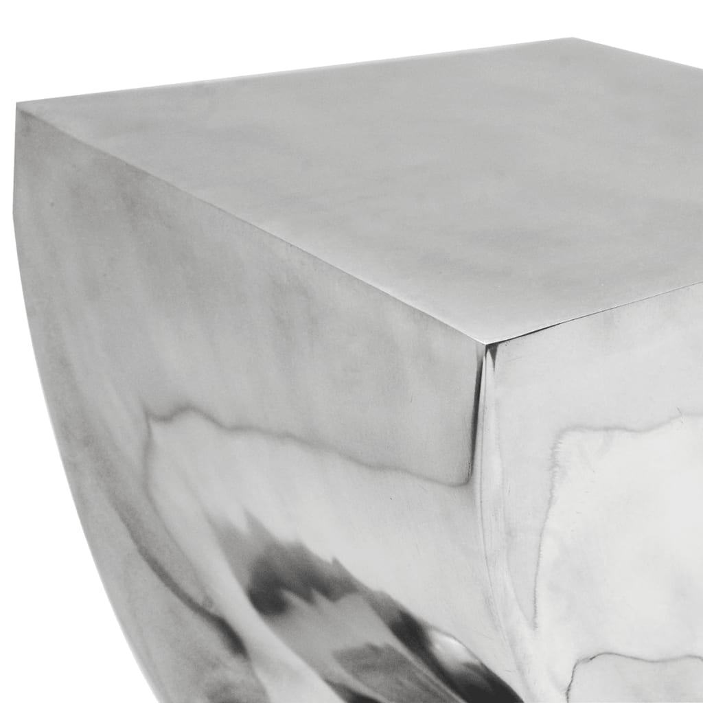 NNEVL Stool/Side Table Twisted Shape Aluminium Silver-4