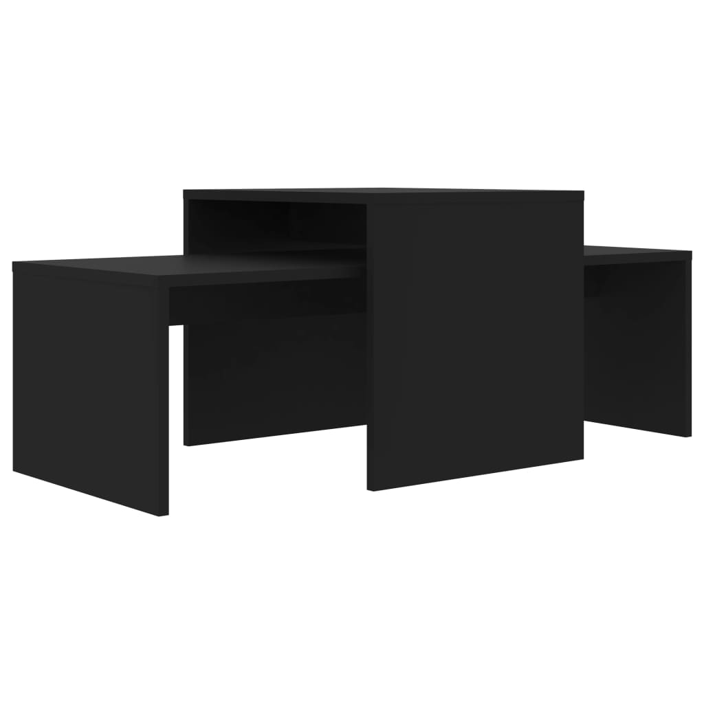 NNEVL Coffee Table Set Black 100x48x40 cm Chipboard-1