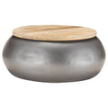 NNEVL Coffee Table Grey 68x68x30 cm Solid Mango Wood-0