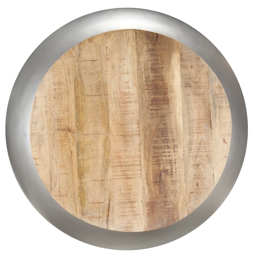 NNEVL Coffee Table Grey 68x68x30 cm Solid Mango Wood-1