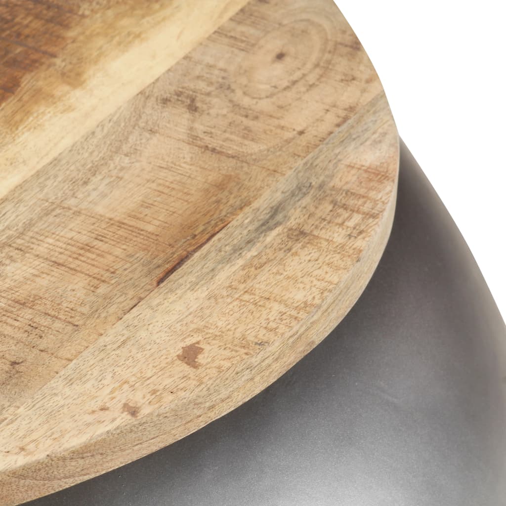 NNEVL Coffee Table Grey 68x68x30 cm Solid Mango Wood-2