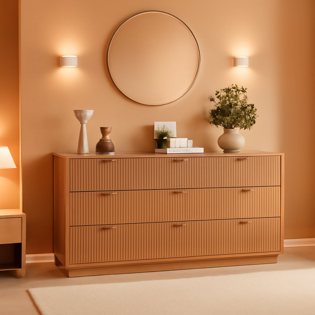 SixtyThreeInch Dresser With Deep Drawers NaturalFinish-0
