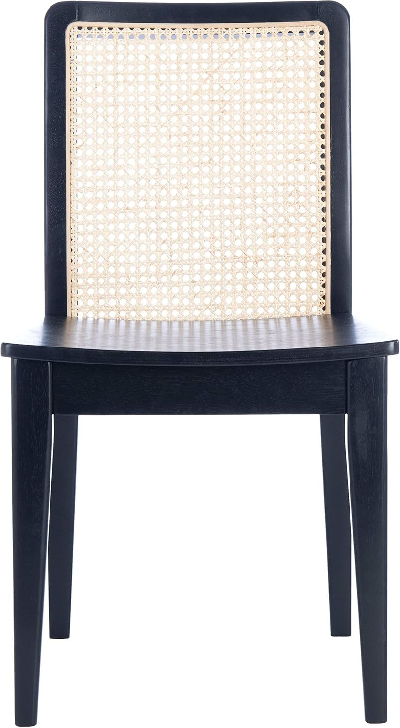 Dining Chairs Set Of 2 Black Natural Rattan Back For Dining Room-4