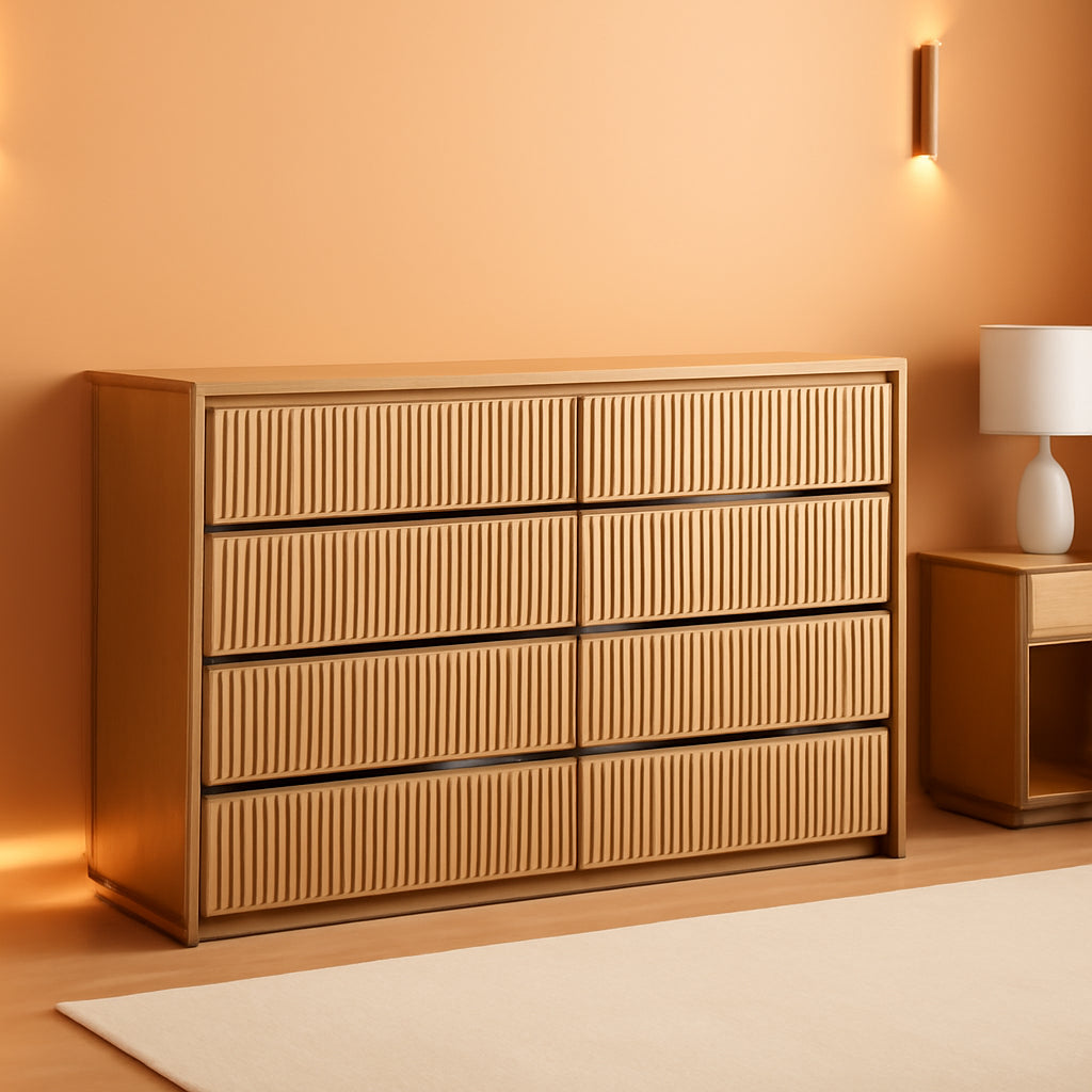 9 Drawer Dresser Chest With PolishedMarbleTabletop-0