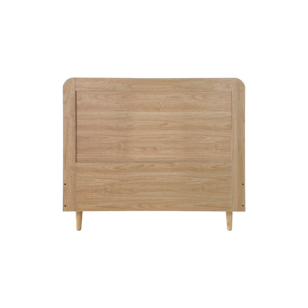 NNEED Wooden Bed Frame King Single Rattan Headboard-4
