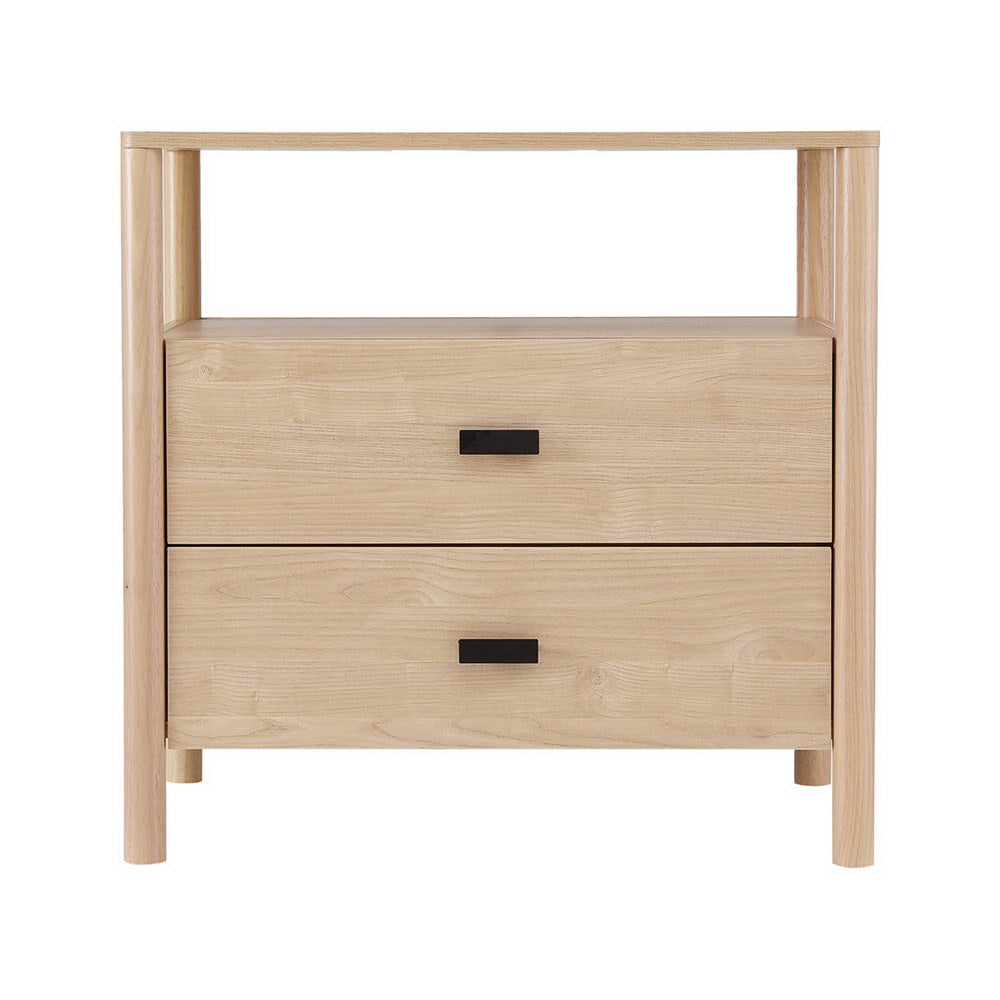 NNEDSZ Artiss Bedside Table Nightstand 2 Drawers - Pine-2