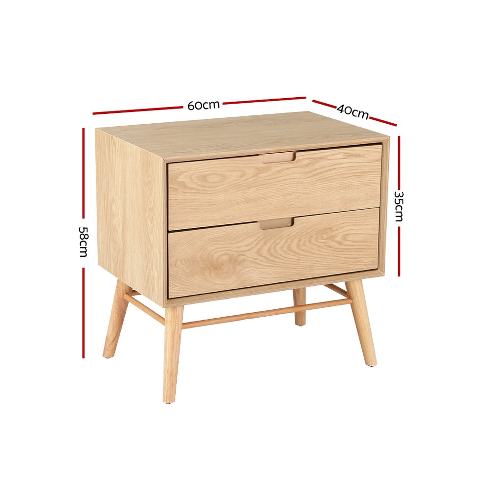 NNEDSZ Artiss Bedside Table Drawers Side End Table Storage Cabinet Nightstand Oak GINO-1