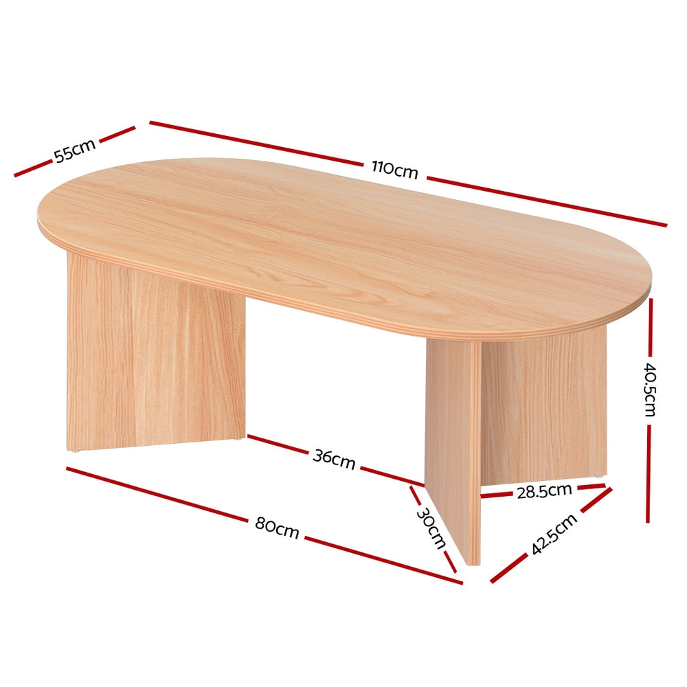 NNEDSZ Coffee Table Oval 110CM Pine Alva-1