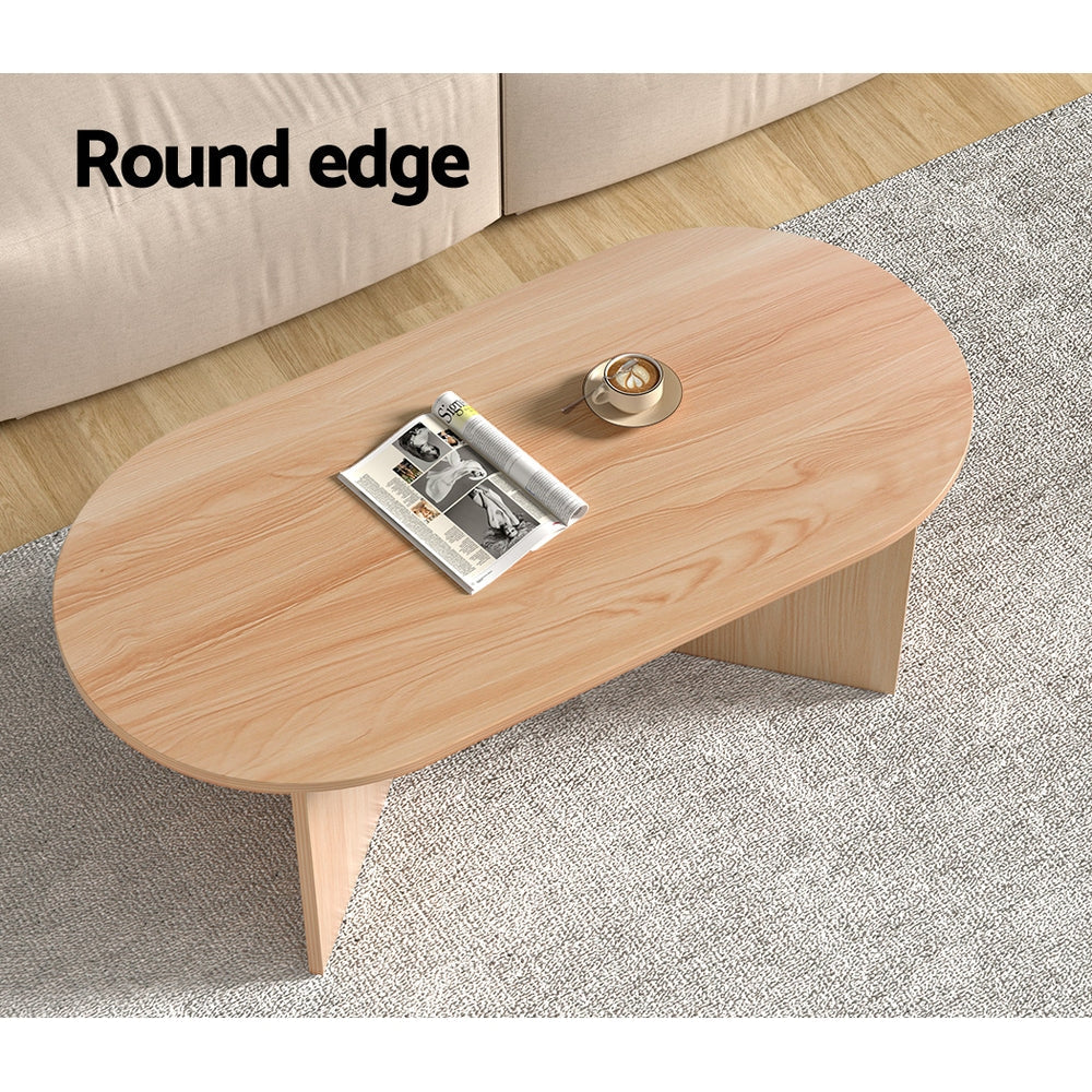 NNEDSZ Coffee Table Oval 110CM Pine Alva-3