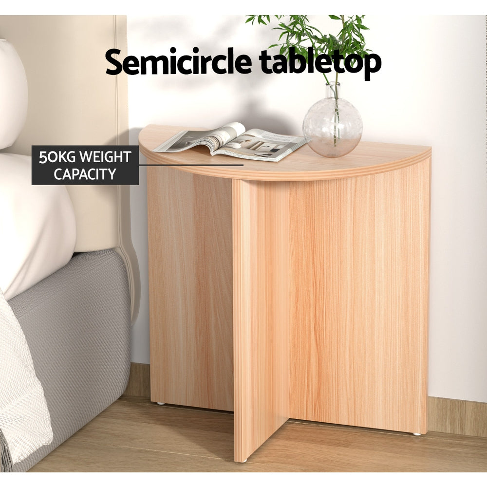 NNEDSZ Coffee Table Side End Semi-circle Tables Bedside Sofa Wooden Table-3