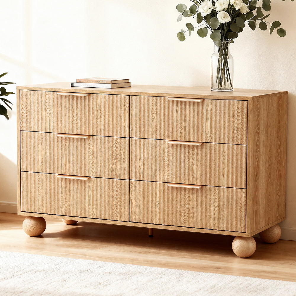 Artiss 6 Chest of Drawers Dresser Tallboy Pine-0