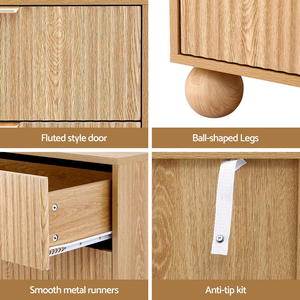 Artiss 6 Chest of Drawers Dresser Tallboy Pine-4