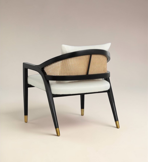 Kai Ash & Rattan Armchair with Crème Cushion